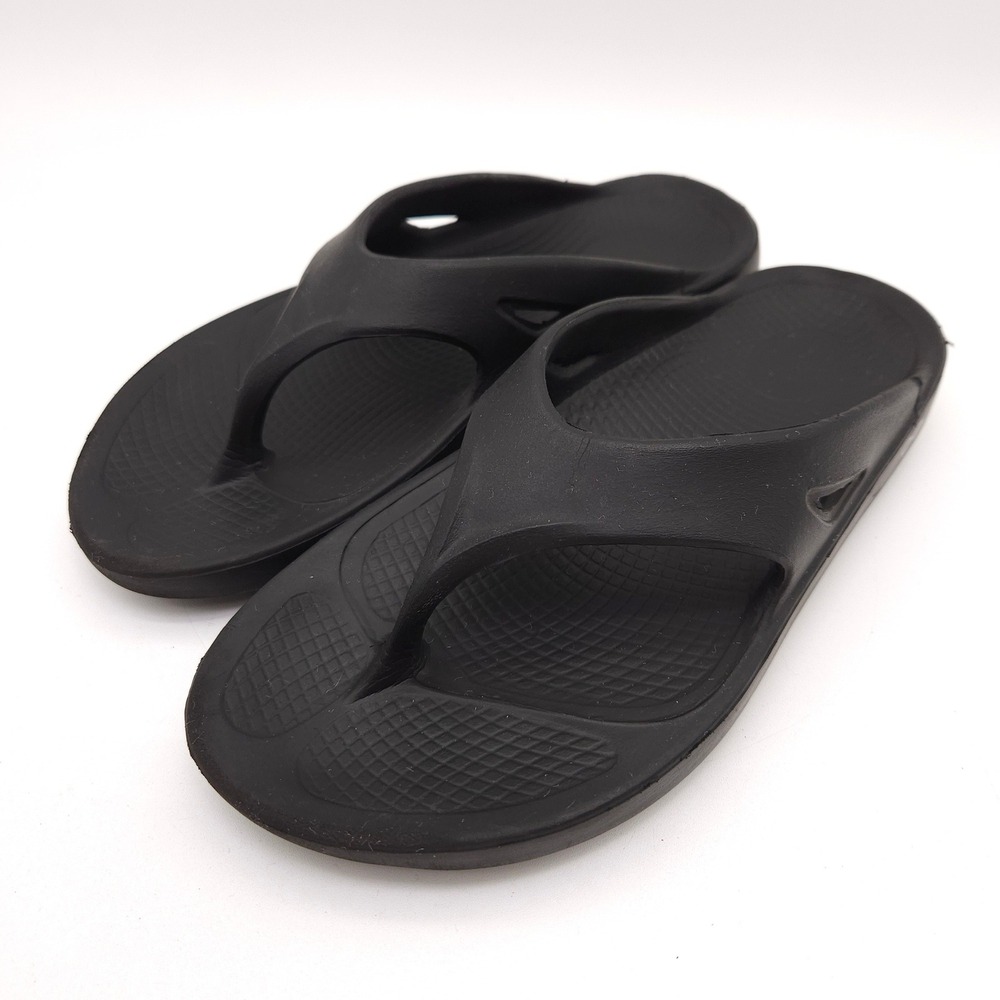 OOFOS OOriginal (Men's 9 Women's‎ 11) Black Recovery Thong Sandals Flip Flops